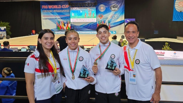 Gimnasia aeróbica mexicana logra oro y plata en Portugal 